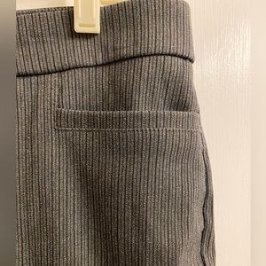 Dress pants. Dark gray with black pinstripes. Very comfy. Very good condition.
